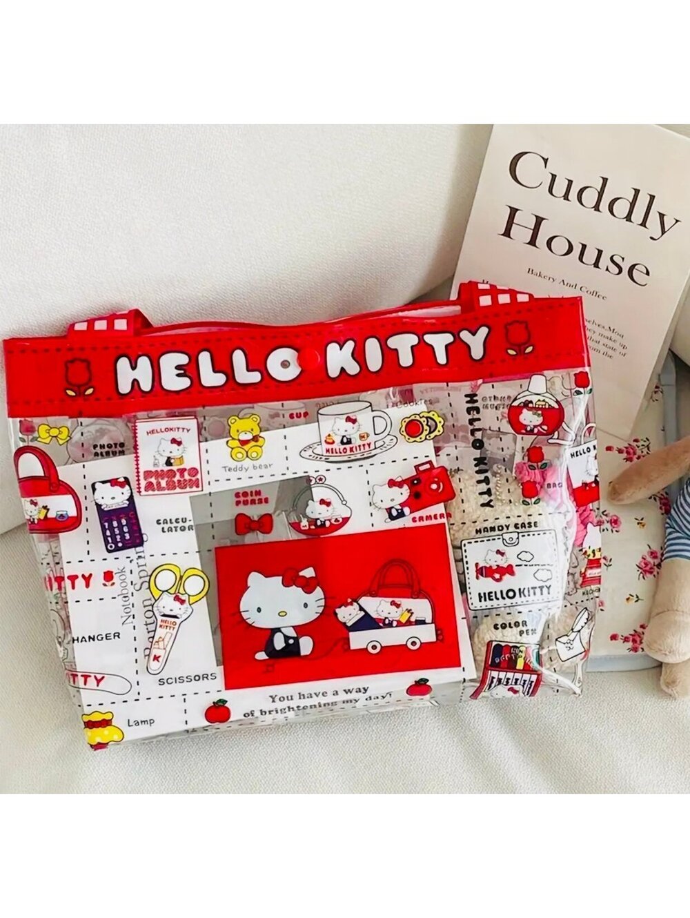 New - Unique - Hello Kitty Partially Transparent Tote Bag - Be Amazed !